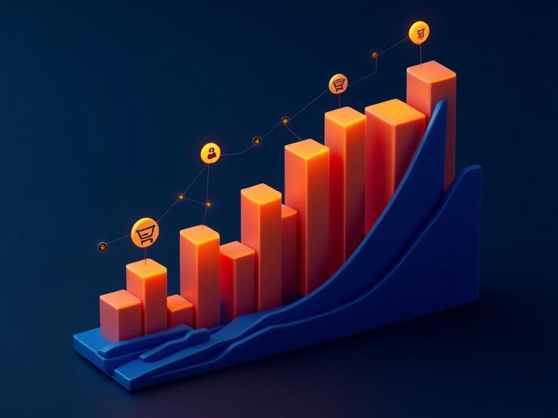 E-commerce analytics dashboard with vibrant data visualization graphs