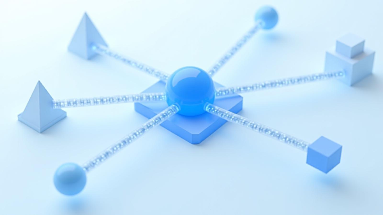 Visualization of an Enterprise Service Bus connecting multiple disparate systems