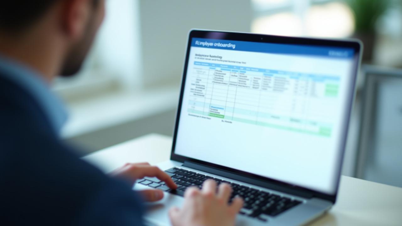 Automated workflow UI on a laptop screen